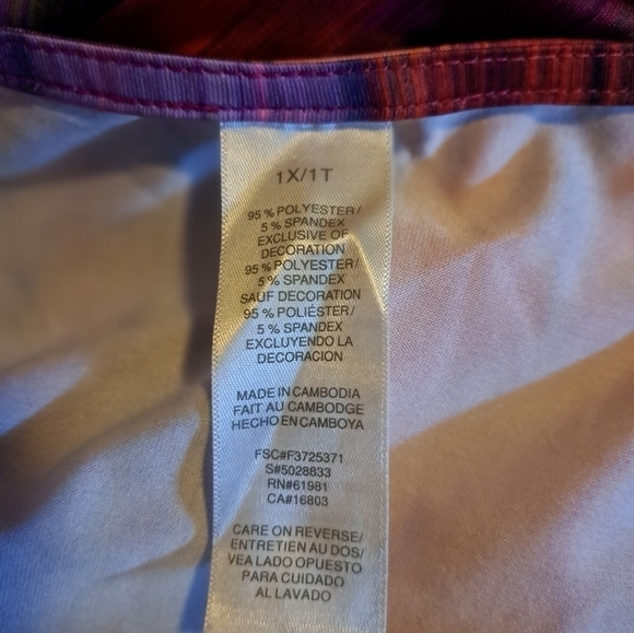 No brand bright colors blouse size 1X - Picture 6 of 6